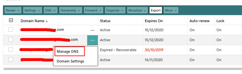 Godaddy Managed WordPress - 9 manage DNS